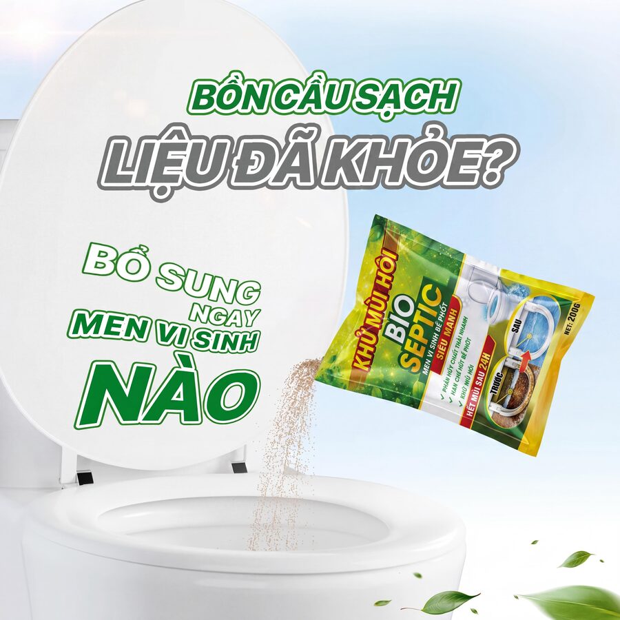 Bổ sung men vi sinh BIO SEPTIC vào bồn cầu
